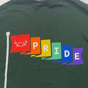 WYLD Dark Green Pride Flag T-Shirt Medium